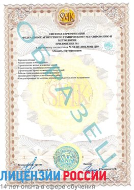 Образец сертификата соответствия (приложение) Константиновск Сертификат ISO 14001